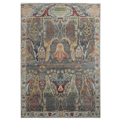 Charcoal Traditional Wool Rug - 9'10" x 13'11"