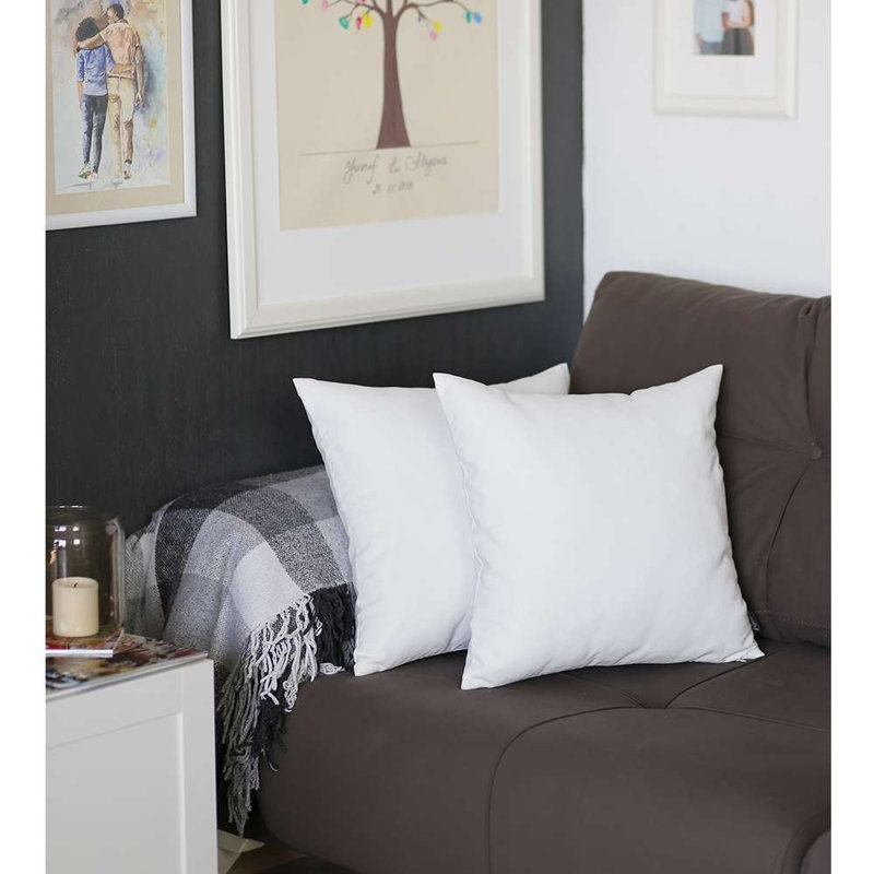 Coussin lombaire, Blanc, Carré, H 18 po x l 18 po
