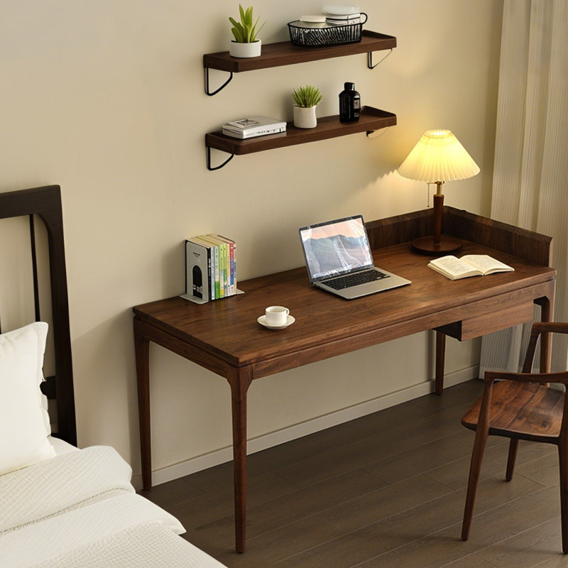 Bureau en bois massif avec tiroirs Nordic Luxury, 29.92" H x 70.87" W x 27.56" D