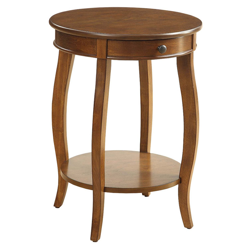 Table d'appoint ronde Alysa, finition noyer, Noyer