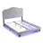 Button Grey Velvet Upholstered Bed For Queen - Curve Design Robust Wood Slat Foundation Led Lights Easy Assembly No Box Spring Necessary In Appearance Stable Stand Simple Requirement-1068223394