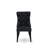 5-piece modern dining set consists of a dining table and 4 Black Polyester Fabric padded Chairs with Button Tufted Chair Back - Sand Blasting Black Finish.-1661688374