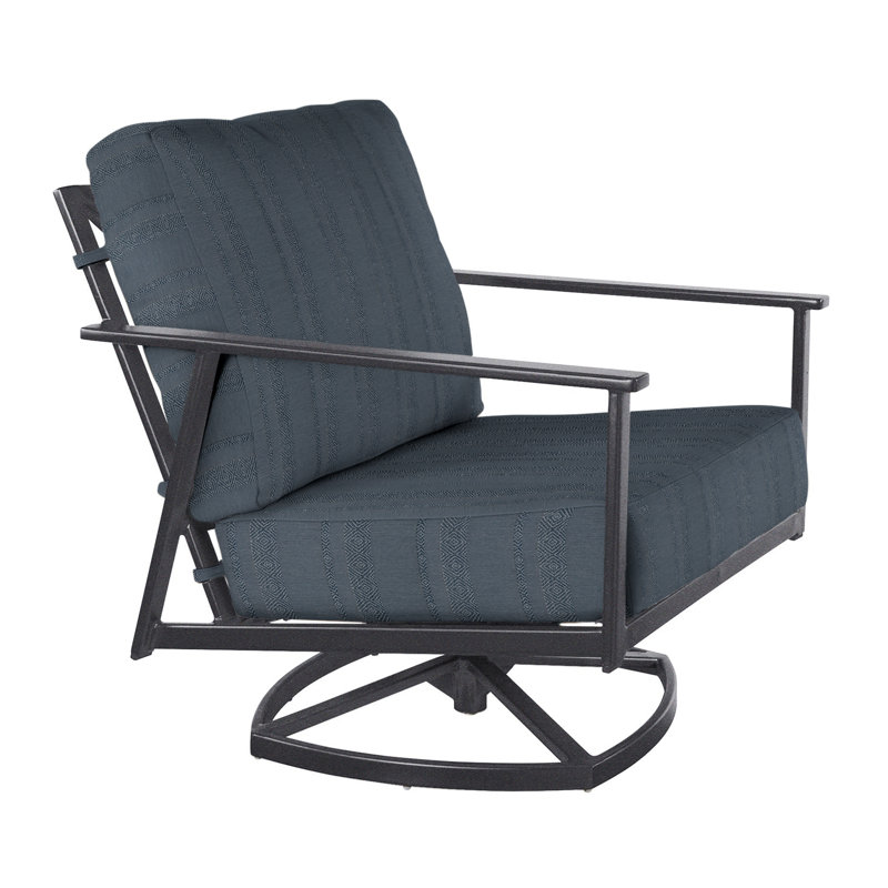 Marin Outdoor Rocker Chair, Graphite, Sash Denim