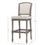 Tabouret de bar 31 po de hauteur gris patiné avec siège et dossier rembourrés gris, 1 pièce-755379274-755379275-755379276