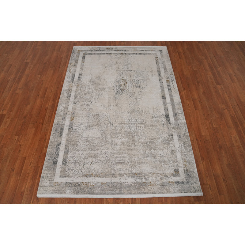 Tapis de sol intemporel avec textures complexes et teintes douces 5 x 7