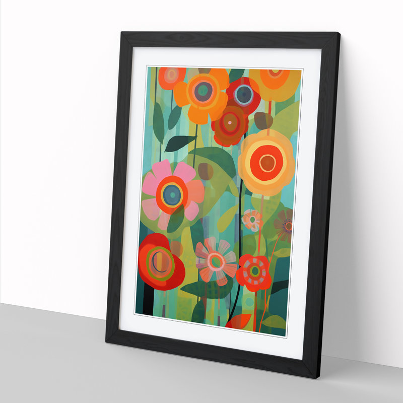Unique Floral Art - Single Picture Frame Print, Black, 34cm H x 25cm W x 2cm D