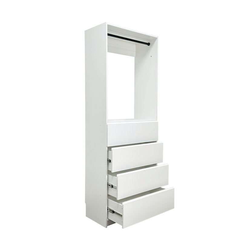 Penderie 32 "en bois blanc avec deux tringles