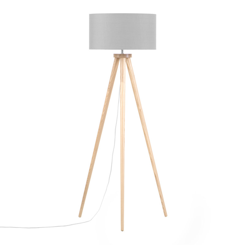Ackerson Hellbraun Tripod Floor Lamp, Grey