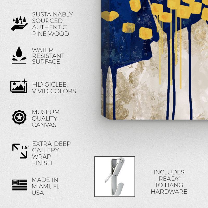 Sapphire Movement - Print on Canvas, 17" H x 20" W, Wrapped Canvas