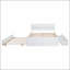 Cadre de lit double avec lit gigogne simple et 2 tiroirs pour blanc brillant-1026333627