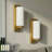 Battery Operated Flush Mounted Wall Sconce with Remote Comtrol and Bulb Included-2058214573
