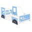 Lit simple en forme de voiture avec roues, bois de pin bleu et pour une chambre à coucher confortable-1429351576-1429351583