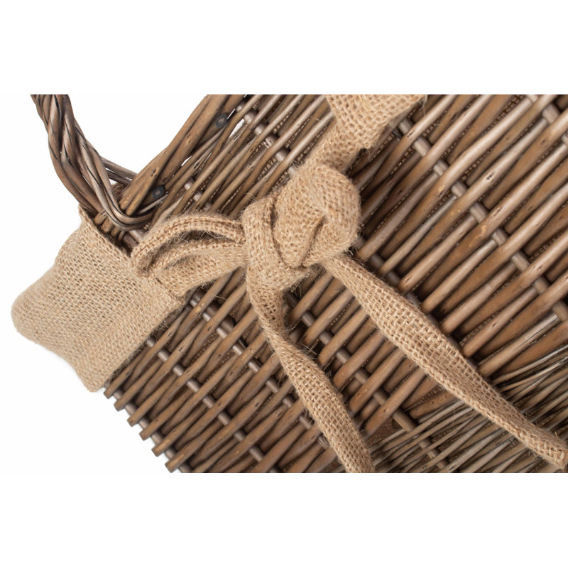 Willow Wicker Storage Log Basket with Lining