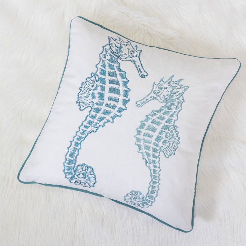 Blue / Spa Seahorses Pillow