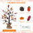 2 Pack of 24-Inch LED Lighted Artificial Fall Oak Maple Pumpkin Trees for Autumn Decor.