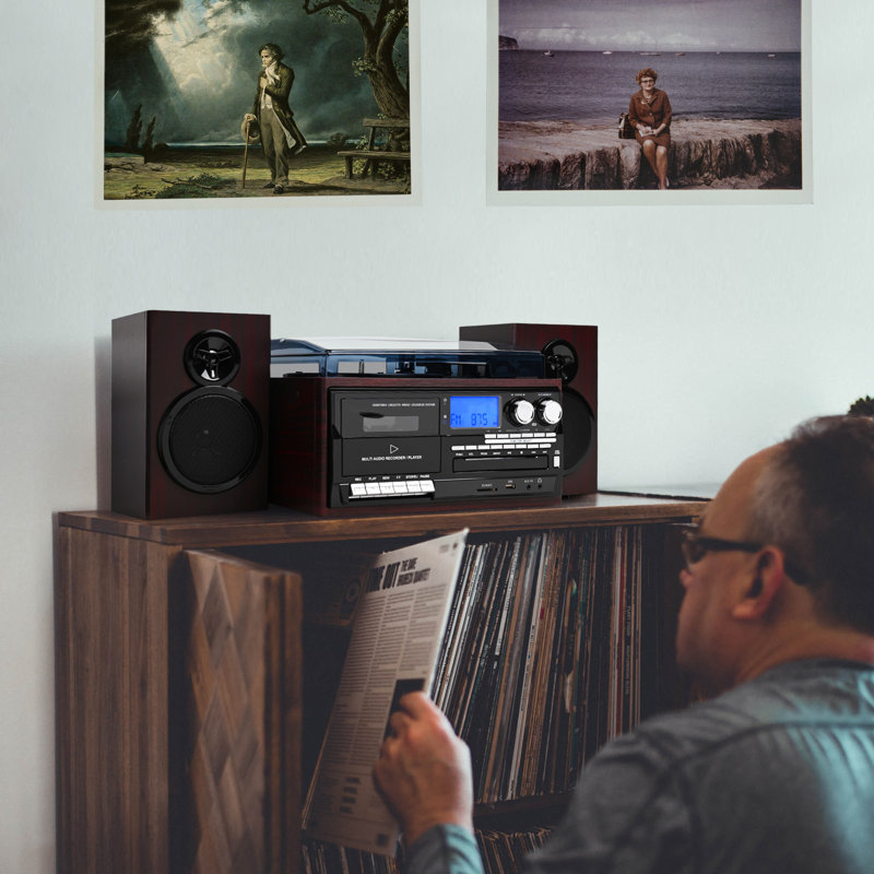 Système de lecture de disques vinyle avec haut-parleurs pour la maison avec système de sonorisation