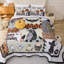 3 Piece Halloween Patchwork Quilt Set Bedspread Set Reversible Crows Bats Pumpkins Skeletons Ghost Themed Bedding Set-116861064-116861066