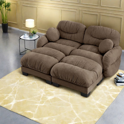 Canapé modulaire moderne plissé en chenille à compression