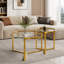 Ensemble de tables basses gigognes, table basse ronde moderne avec structure en métal-859369563