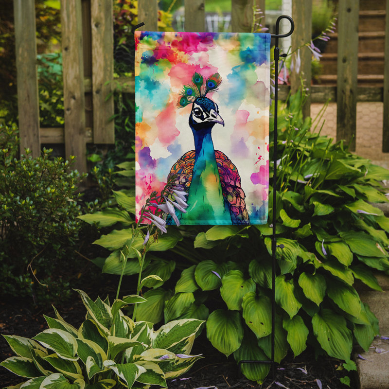 Drapeau de jardin paon hippie