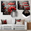 Red Grey Botanical Symphony II - Abstract Botanicals, reproduction d'art en métal-1355004859