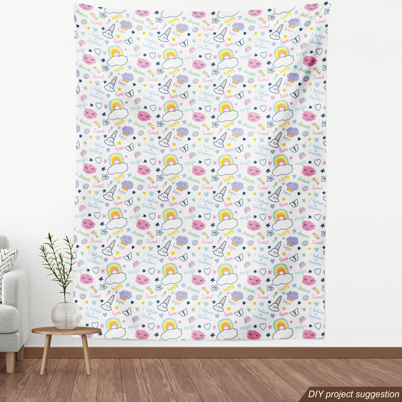 Tissu de dessin animé, l 58 po x L 108 po