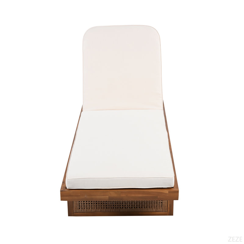 Méridienne d'extérieur - Design en bois d'acacia et en rotin PE avec coussin, MP2