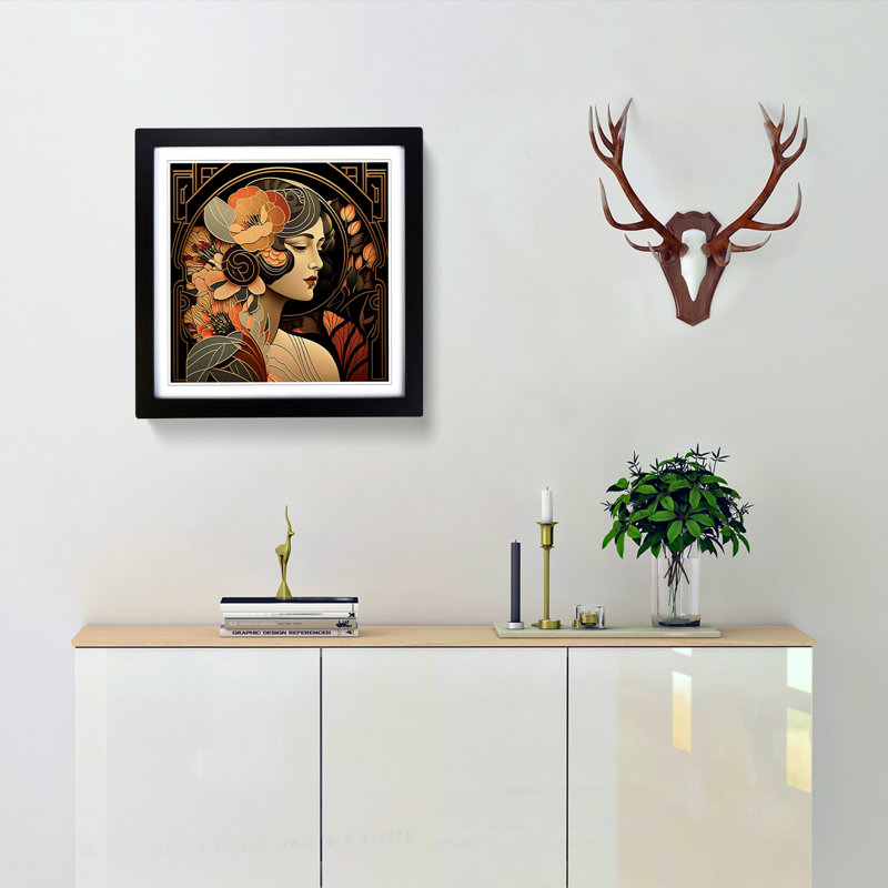 Single Picture Frame Print on Wood, Black
