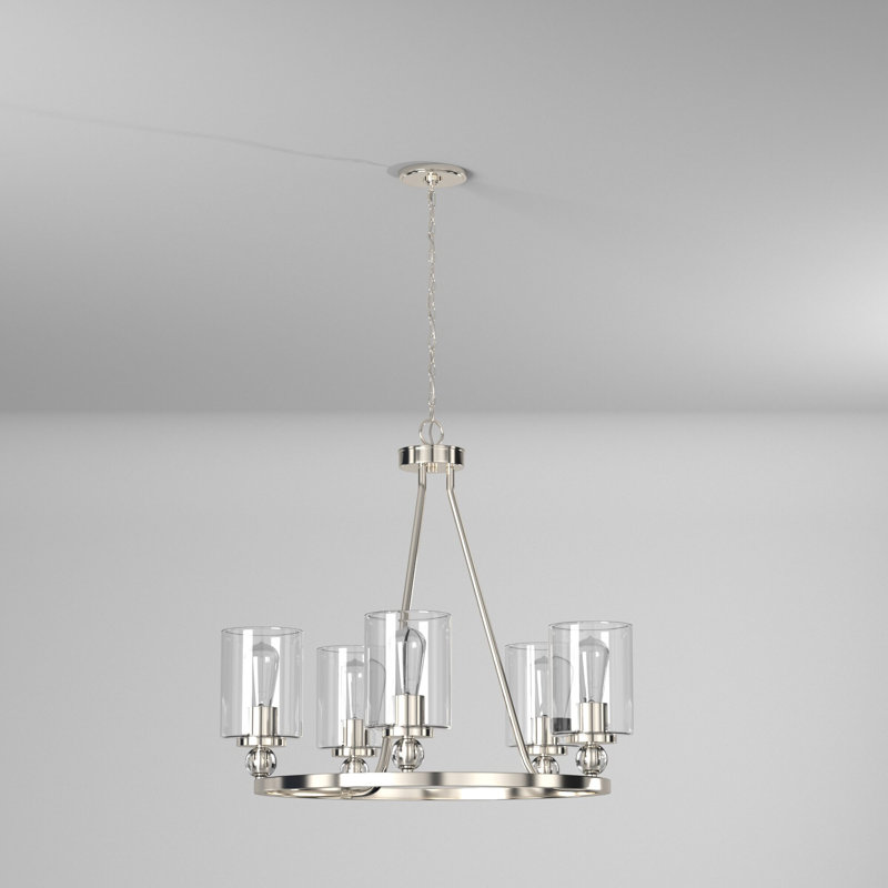 Brayden Studio Conard Polished Nickel Led Chandelier, Clear