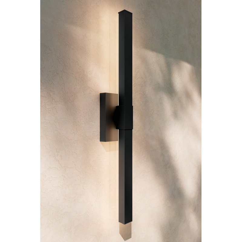 30" Black LED Outdoor Wall Light, 30" H x 5" W x 3.5" D