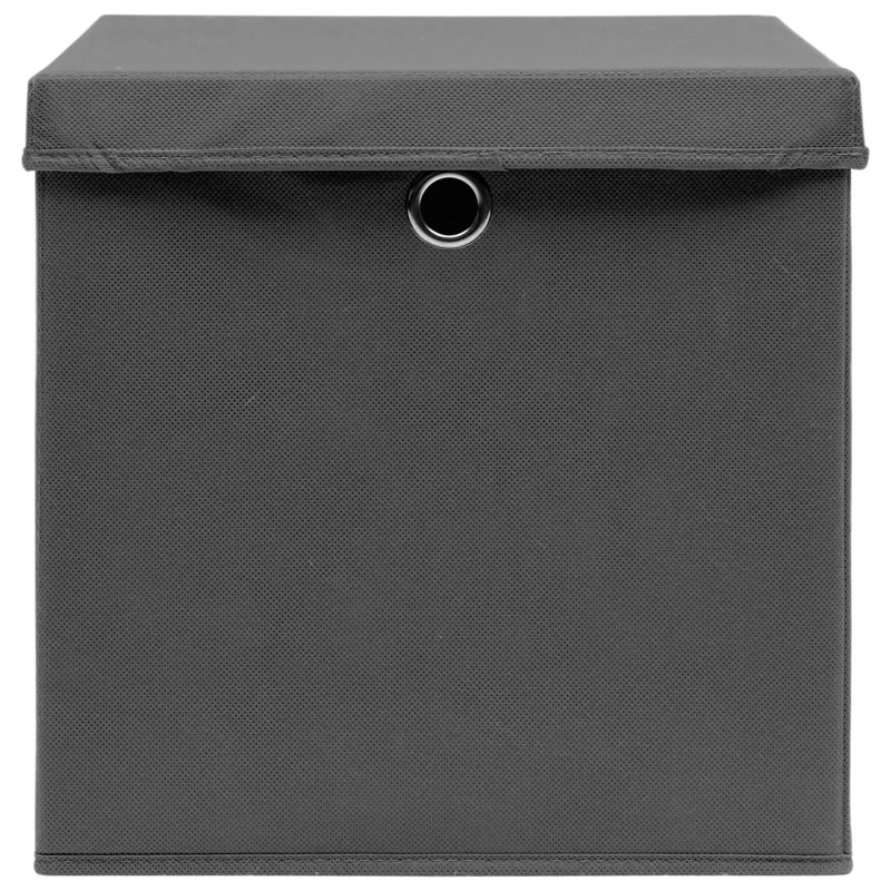 Rebrilliant Fabric Decorative Bin, Grey, 28cm H x 28cm W x 28cm D