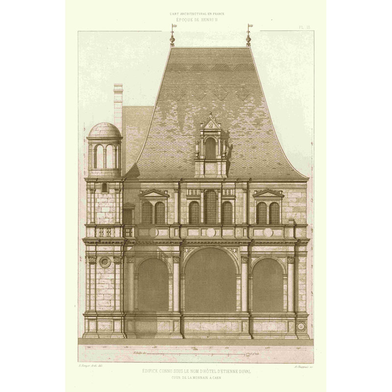 Architecture française II, H 18 po x l 12 po