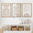 Mid Century Modern Boho Duotone Beige Abstract Shape Framed Canvas 3 Pieces Print Wall Art Neutral Decor-73227862-73227861