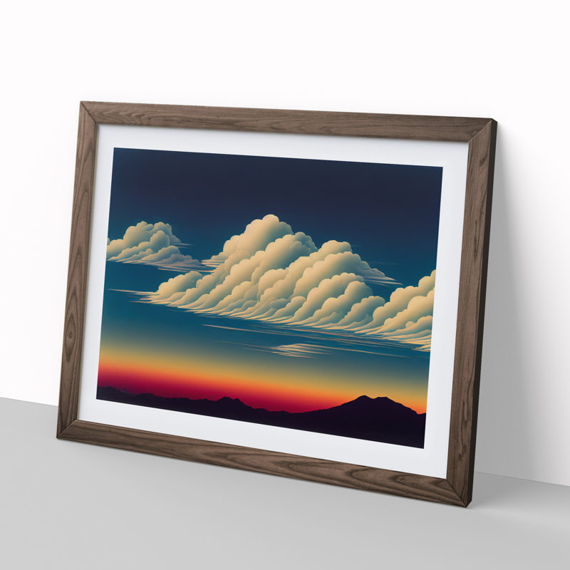 Dramatic Clouds - Single Picture Frame Print, Walnut Framed, 46cm H x 64cm W x 2cm D