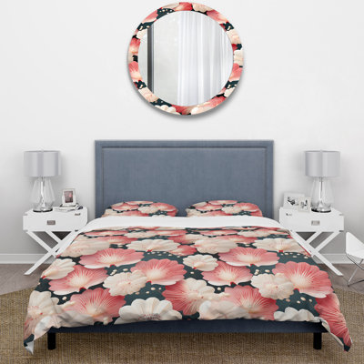 Ensemble de housse de couette rose à motif de coquillages Delight