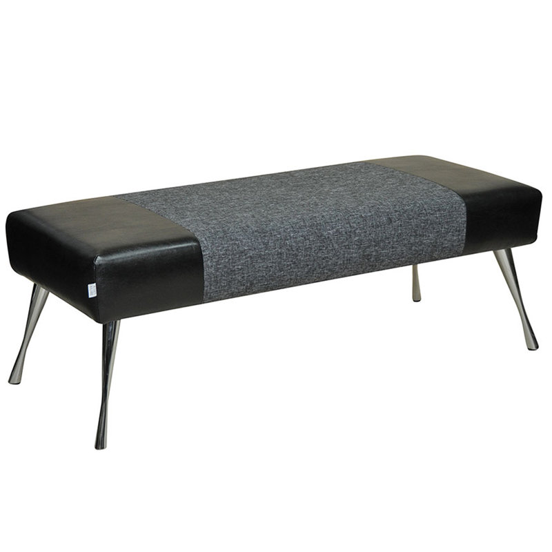 Twiggy Upholstered Bench, Black and graphite