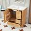 Meuble-lavabo de salle de bain avec lavabo en céramique, 3 tiroirs à fermeture en douceur et rangement de porte et conception à dossier ouvert