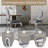 7-Piece Modern Dining Set with Faux Marble Table and  Upholstery Chairs – Seats 6, Stainless Steel Legs-406540549-406540544