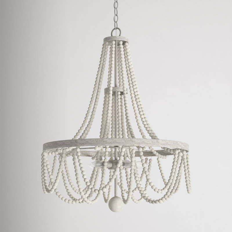 Lustre empire à 5 lumières avec accents perlés Gustave