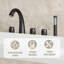 Robinet de baignoire romaine à 3 poignées à fixation sur le comptoir avec douche à main-109101992