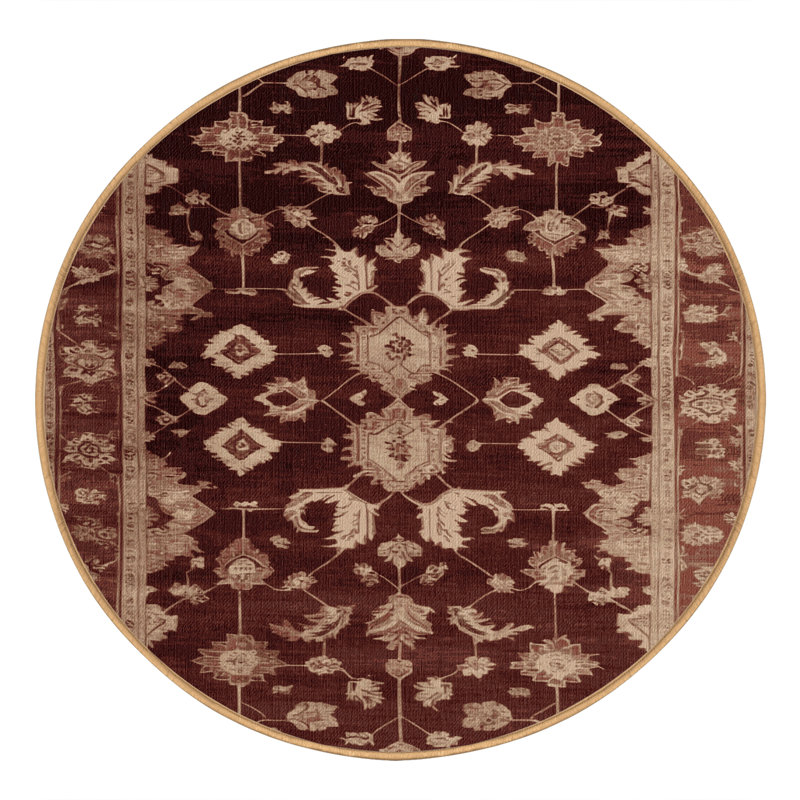 Tapis brun lavable à la machine, Rond 4 pi