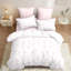 Ensemble de housse de couette à motif floral rose en forme de jacinthe et d'édredon en microfibre douce pour lit-125292876-125292879