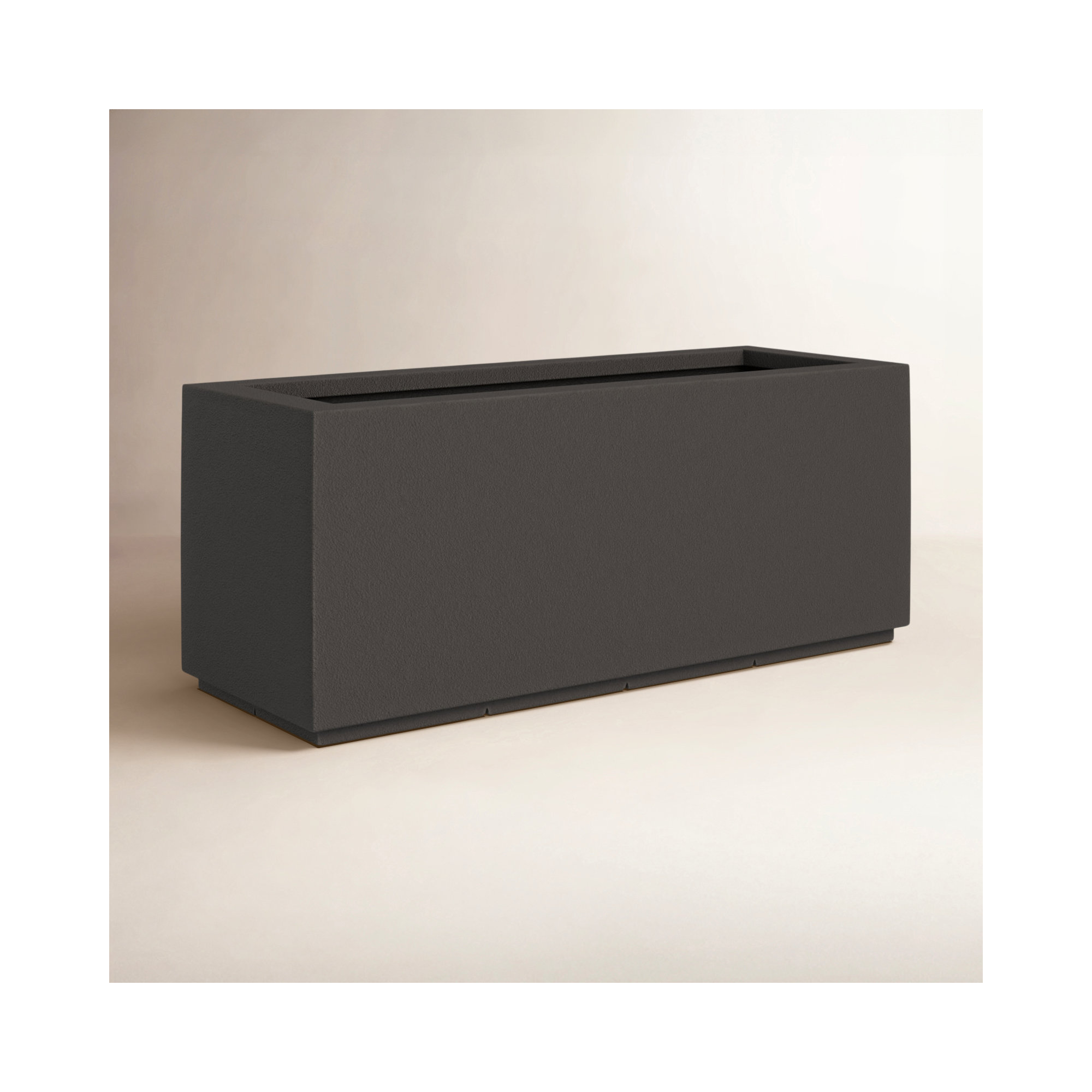 Gita Tall Lightweight Outdoor 46" x 17" x 19" Trough Planter Box, 19"H x 46"W x 17"D, Slate Gray