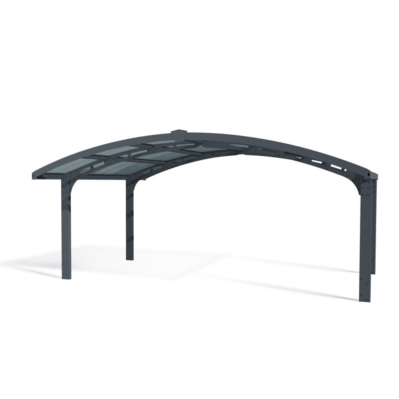 Palram - Canopia Arizona 19 Ft. x 16 Ft. x 9 Ft. Arch Double Carport Aluminum Metal Frame and Polycarbonate Panels for Outdoor Car, Truck, RV, Trailer, Boat Storage (Wave Gray)
