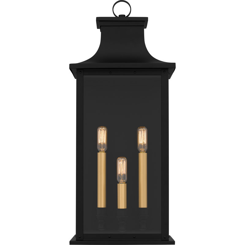 Abernathy 3-Light Outdoor Wall Lantern, Matte Black