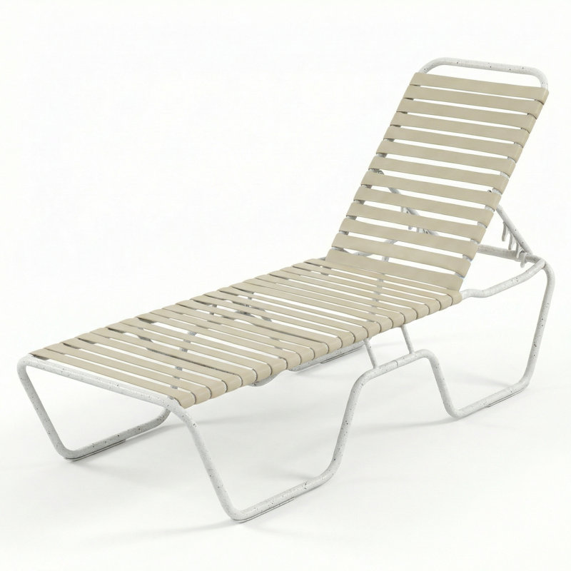 Armless Chaise, Putty Strap/River White