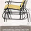 Outsunny 3-Piece Outdoor Gliders Set Bistro Set with Steel Frame, Tempered Glass Top Table for Patio, Garden, Backyard, Lawn, Beige