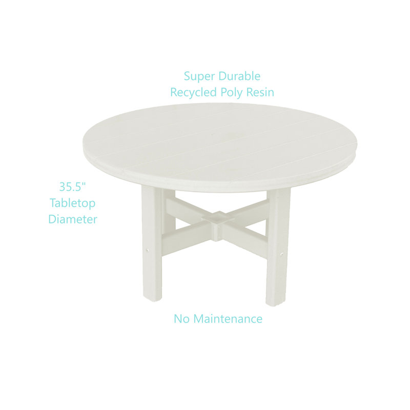 Table basse ronde d'extérieur 35,5 po Glodine, Blanc