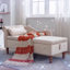  Chaise longue de rangement rembourrée en velours avec coussin-637492567