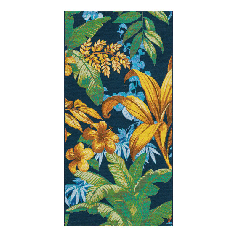 Brett Washable Floral Indoor / Outdoor Rug, Runner 2'7" x 5'3"
